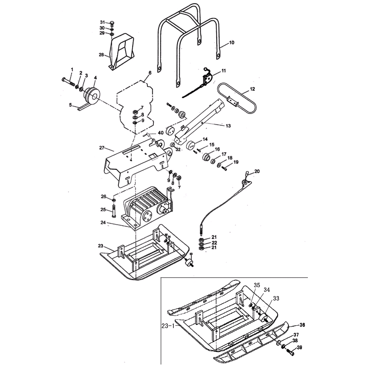 Виброплита бензиновая, двигатель Honda ЗВПБ-30 ГРХ