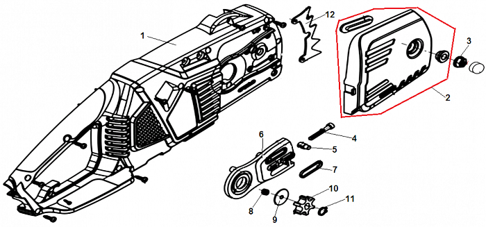 3 ЗВЕЗДОЧКА - КОРПУС ЭЛЕКТРОПИЛА CHAMPION 324N-18