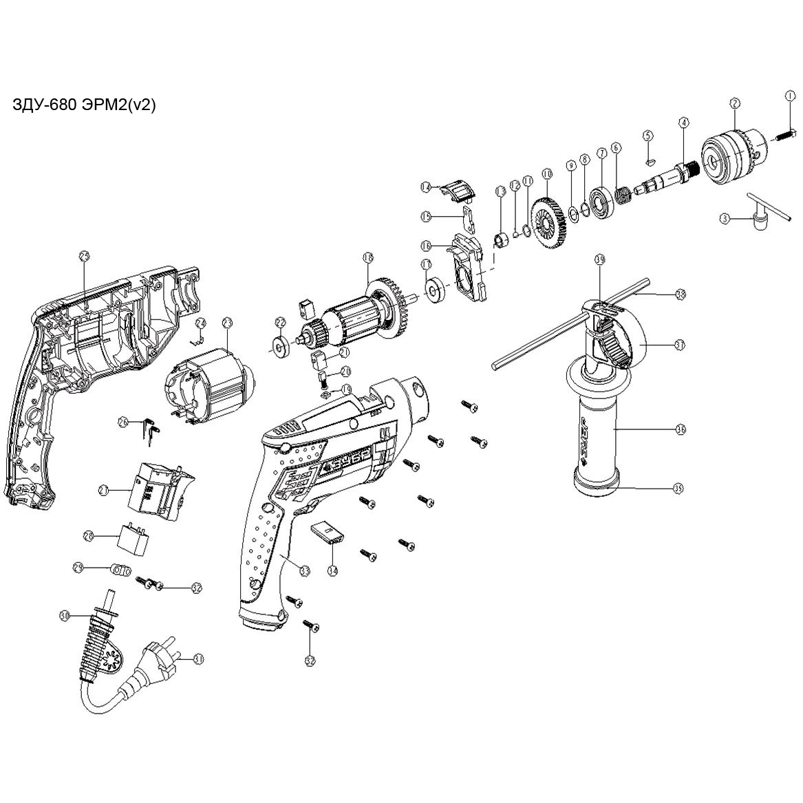 Дрель ударная ЗДУ-680 ЭРМ2