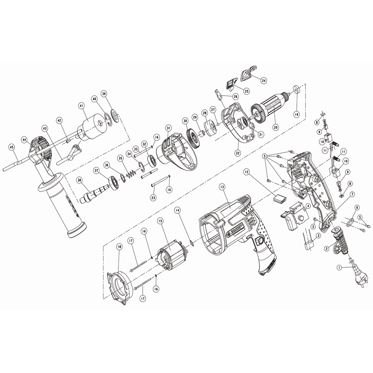 Дрель ударная + кейс ЗДУ-850 ЭРМКМ2