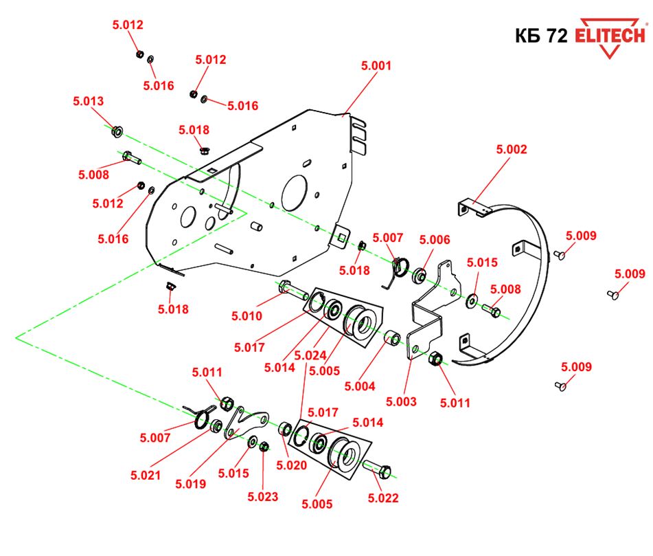 ЗАПЧАСТИ ДЛЯ КУЛЬТИВАТОРА БЕНЗИНОВОГО ELITECH КБ 72 (ЩИТОК ДВИГАТЕЛЯ)
