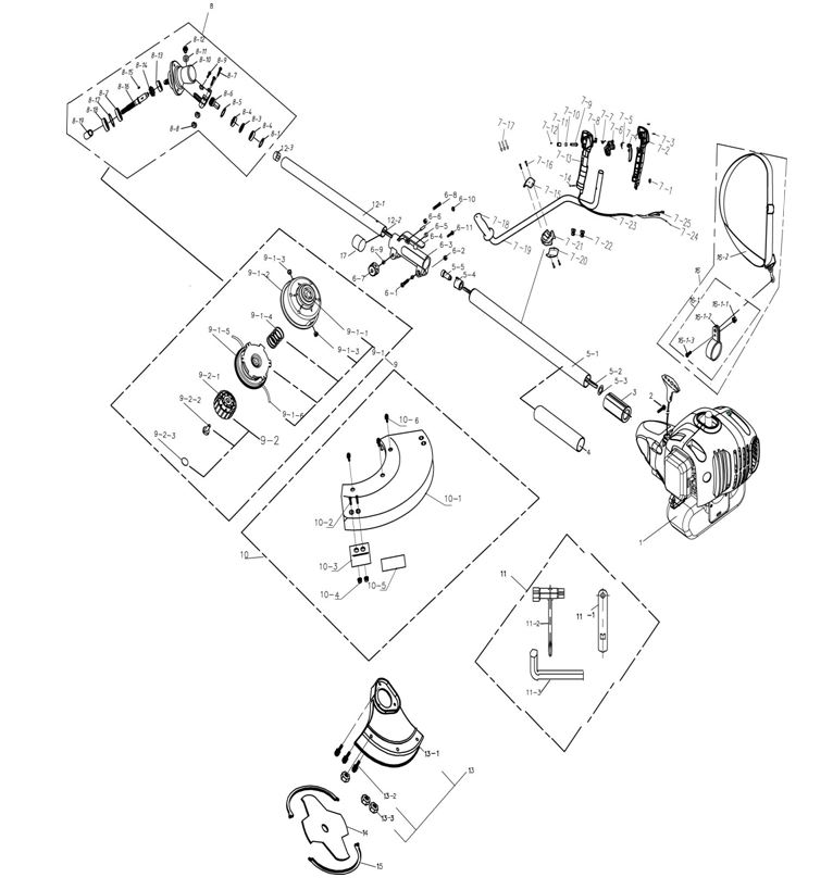 ЗАПЧАСТИ ДЛЯ ТРИММЕРА БЕНЗИНОВОГО ELITECH Т 700В (ДО 2015 ГОДА) (ОБЩАЯ)
