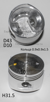 Поршень D44x10, 0.9x0.9x1.5, H31.5, HS144. БИГ 1000.СМ.0103.133200