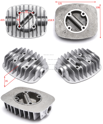 Головка цилиндра 64х41х41х35 Rc3/8"-G1/2"=D14,950/P1,337/19-D18,613/P1,588/16--35-F-F