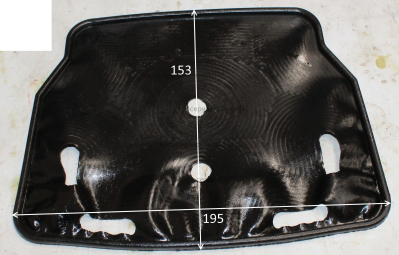 Прокладка-мембрана задней крышки картера 152х152х192-6отв-11-11-трапецевидная