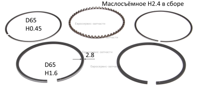 Кольца поршневые (ком-т 5шт.) 8604-986501-000000  8604-986502-0000  8604-986503-0000: К4000Впоз.105.